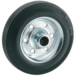 Los wiel rubber 100mm met as 12mm tot 70kg