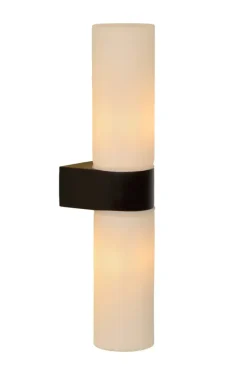 Lucide badkamer wandlamp 2-lichts Jesse IP44 zwart
