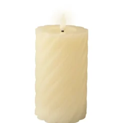 Lumineo wax kaars creme warm wit LED verlicthing 15 cm