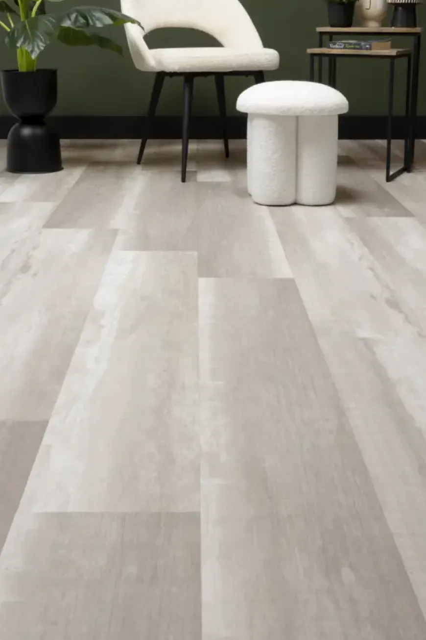 Lundia click PVC Natuur Stina lichtgrijs houtlook incl. geïntegreerde ondervloer