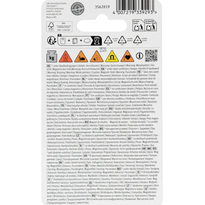 Magneet pion Neodym zwart 12x20mm 4 stuks