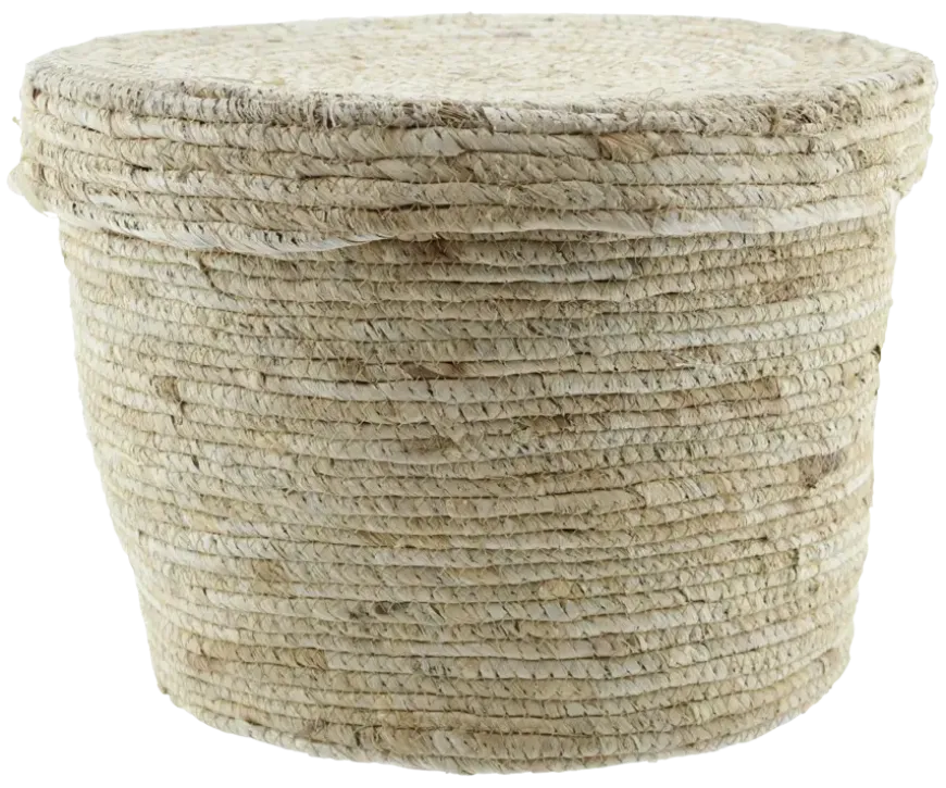 Mand mais husk inclusief deksel naturel D37H27CM