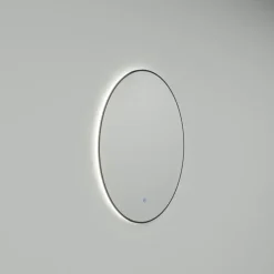 Marho Mavri badkamerspiegel verlichting dimbaar mat zwart Ø 60 cm