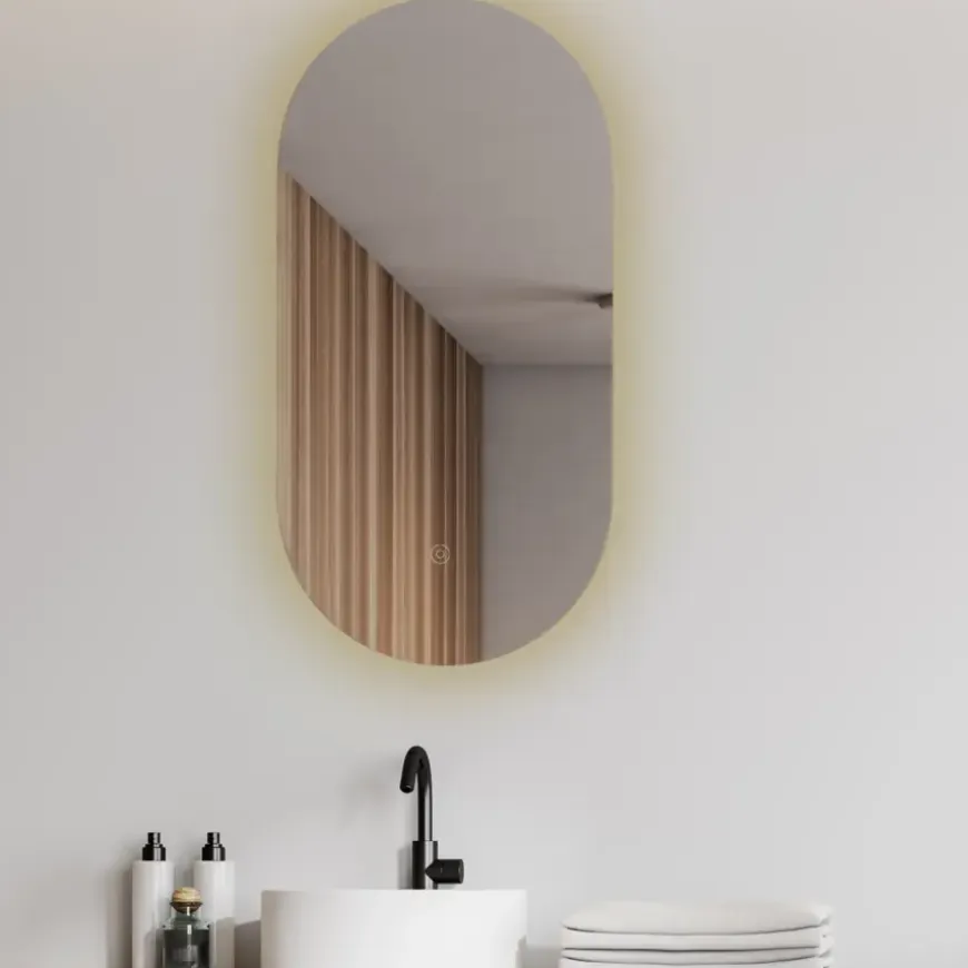 Marho Mirala spiegel ovaal met LED, dimbaar en spiegelverwarming 50 x 100 cm