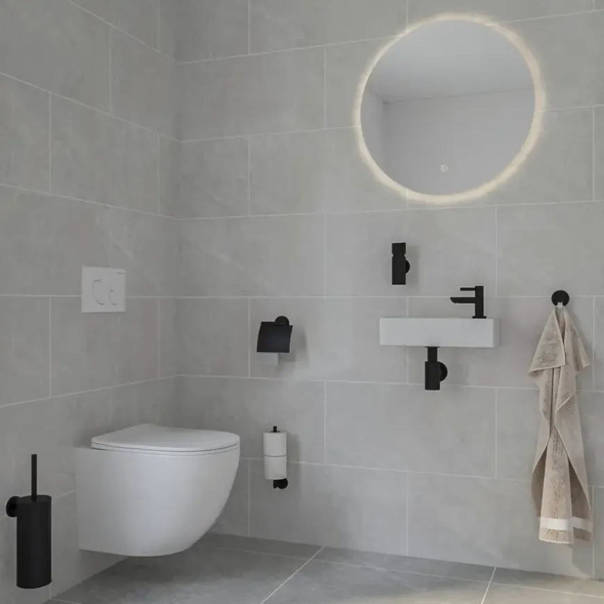Marho Toiletrolhouder Luxor zonder klep zwart