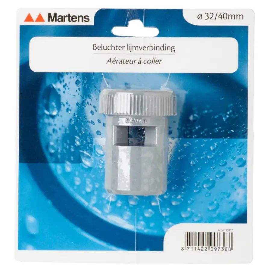 Rioleringsbuizen|Afvoerbuizen & Hulpstukken > Martens Beluchter 32 / 40 mm met Lijmaansluiting