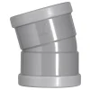Afvoerbuizen & Hulpstukken|Toilet Onderdelen > Martens bocht 15° PVC grijs 2x manchet 110x110 mm