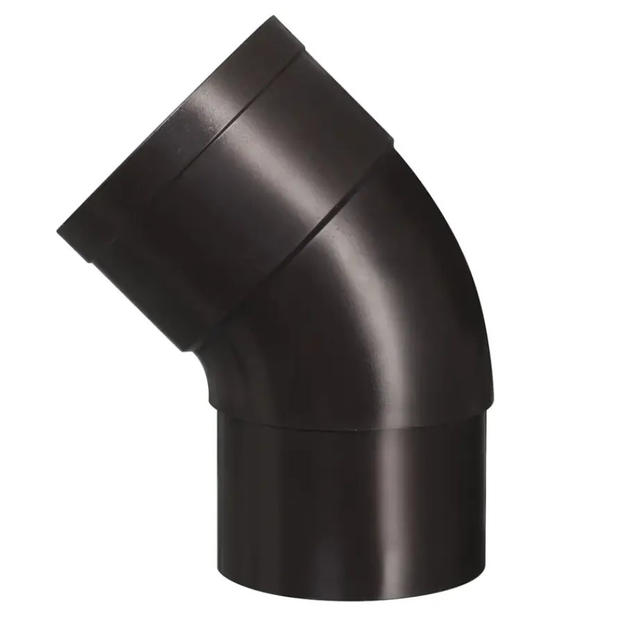 Goten & Regenpijpen > Martens PVC bocht 45° bruin mof/verjongd 60 mm
