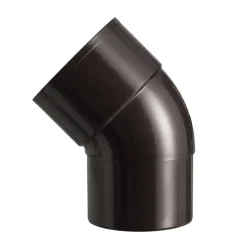 Goten & Regenpijpen > Martens PVC bocht 45° bruin mof/verjongd 70 mm
