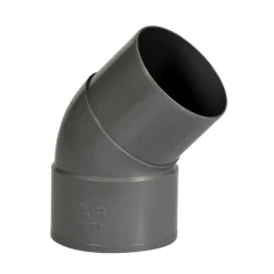 Goten & Regenpijpen > Martens PVC Bocht 45° Grijs Mof/ Verjongd 80 mm