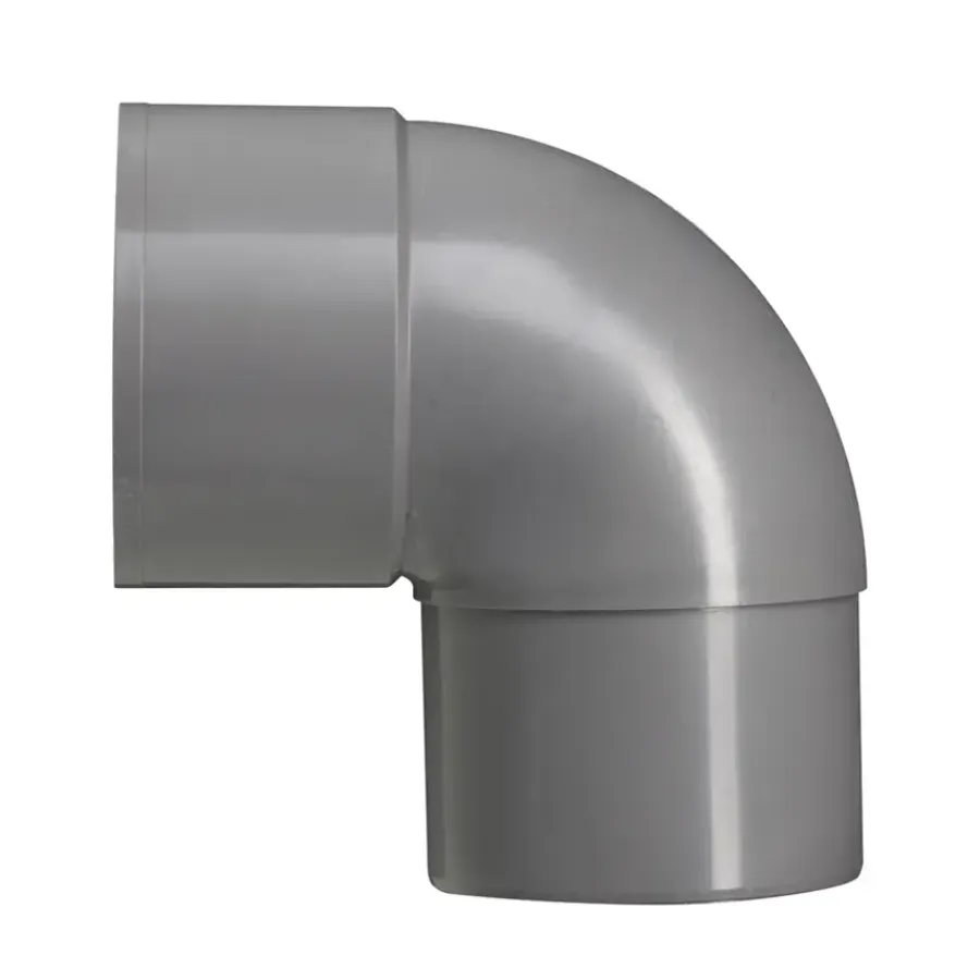 Goten & Regenpijpen > Martens PVC Bocht 90° Grijs Mof/ Verjongd 80 mm