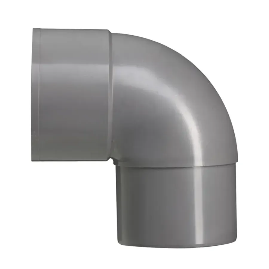 Goten & Regenpijpen > Martens PVC bocht 90° grijs mof/verjongd 60 mm