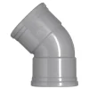 Rioleringsbuizen|Afvoerbuizen & Hulpstukken > Martens PVC bocht 45° grijs 2x manchet 125 mm