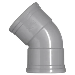 Rioleringsbuizen|Afvoerbuizen & Hulpstukken > Martens PVC bocht 45° grijs 2x manchet 125 mm