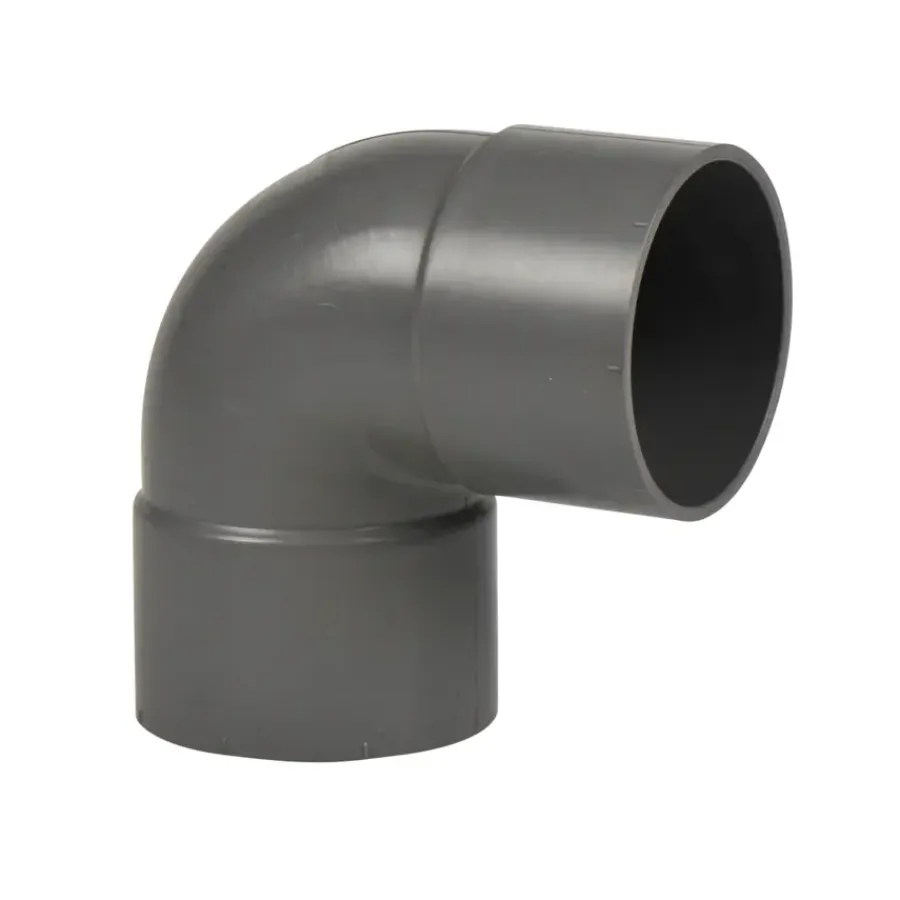 Rioleringsbuizen|Afvoerbuizen & Hulpstukken > Martens PVC bocht 90° grijs 2x mof 50 mm