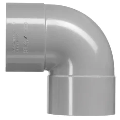 Rioleringsbuizen|Afvoerbuizen & Hulpstukken > Martens PVC bocht 90° grijs 2x mof 75 mm