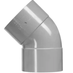 Rioleringsbuizen|Afvoerbuizen & Hulpstukken > Martens PVC bocht 45° grijs 2x mof 75 mm