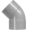 Rioleringsbuizen|Afvoerbuizen & Hulpstukken > Martens PVC bocht 45° grijs 2x mof 125 mm