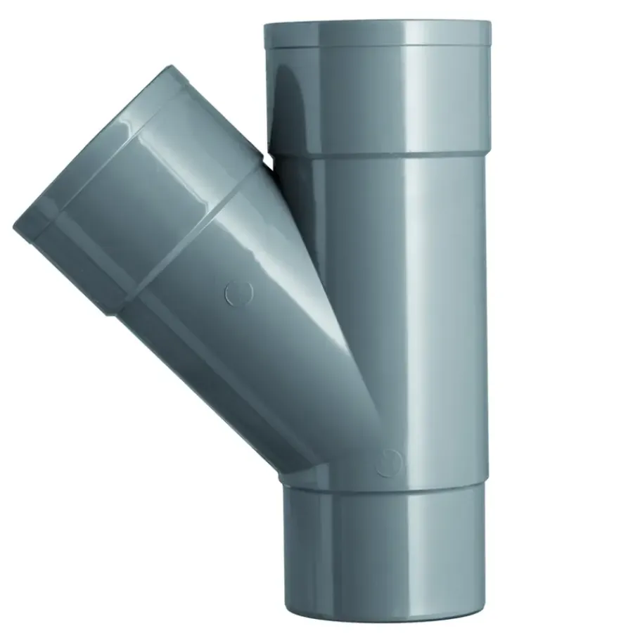 Goten & Regenpijpen > Martens PVC T-stuk 45° Mof/ Verjongd 100 x 100 mm