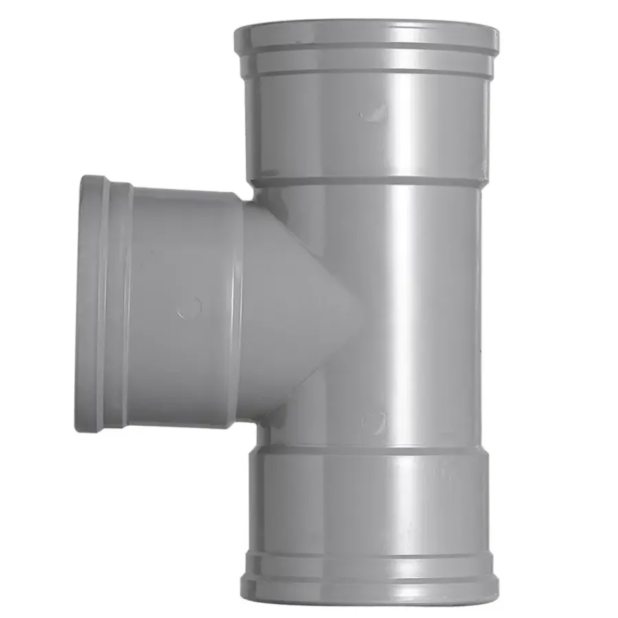 Rioleringsbuizen|Afvoerbuizen & Hulpstukken > Martens PVC T-stuk 90° 3x manchet 110 mm