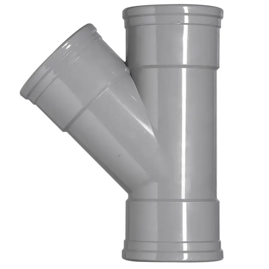 Rioleringsbuizen|Afvoerbuizen & Hulpstukken > Martens PVC T-stuk 45° 2x manchet 125x125 mm