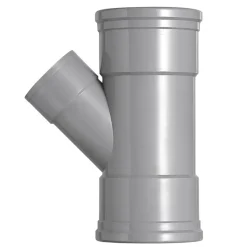 Rioleringsbuizen|Afvoerbuizen & Hulpstukken > Martens PVC T-stuk 45° 3x manchet 125x75 mm