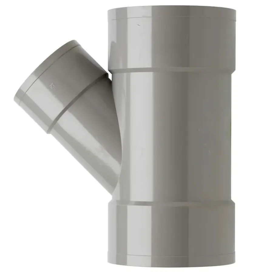 Rioleringsbuizen|Afvoerbuizen & Hulpstukken > Martens PVC T-stuk 45° 3x Mof 110 x 75 mm