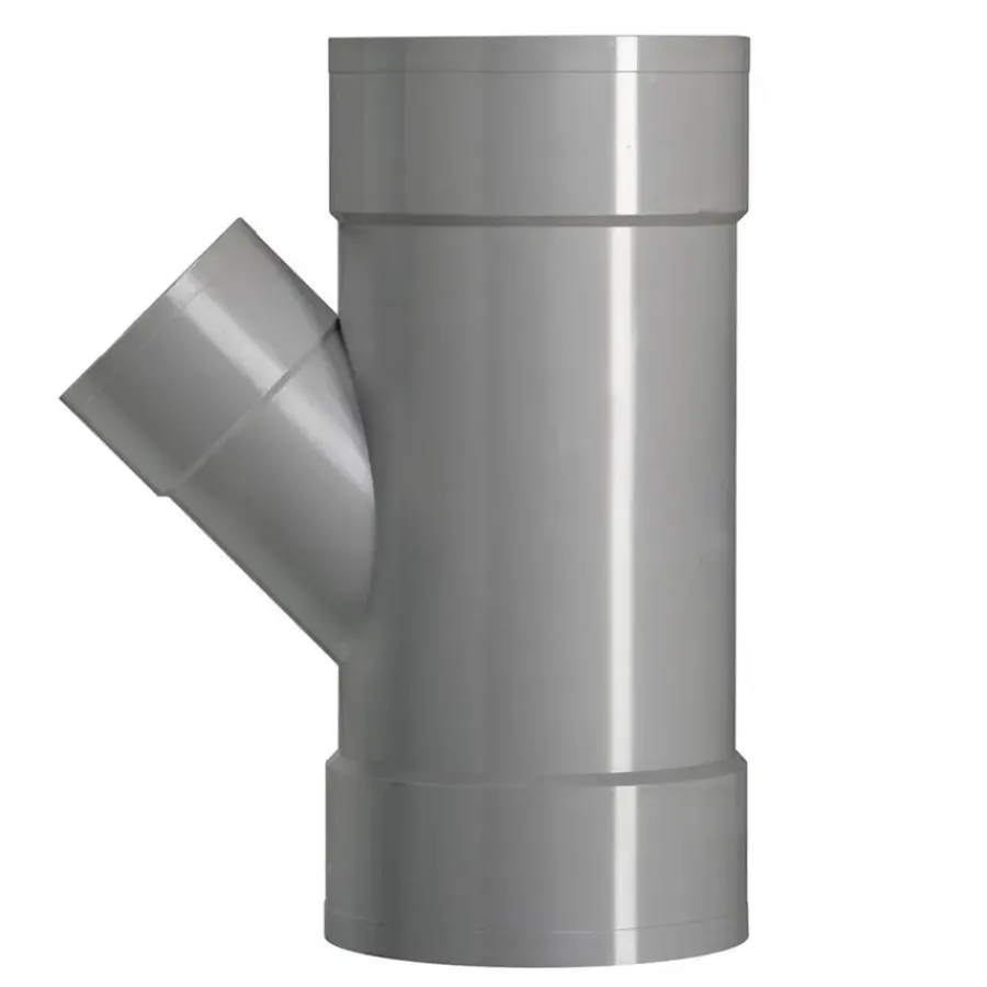 Rioleringsbuizen|Afvoerbuizen & Hulpstukken > Martens PVC T-stuk 45° 3x Mof 125 x 75 mm