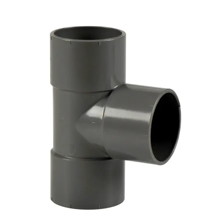 Rioleringsbuizen|Afvoerbuizen & Hulpstukken > Martens t-stuk 90 graden mof grijs 40 mm
