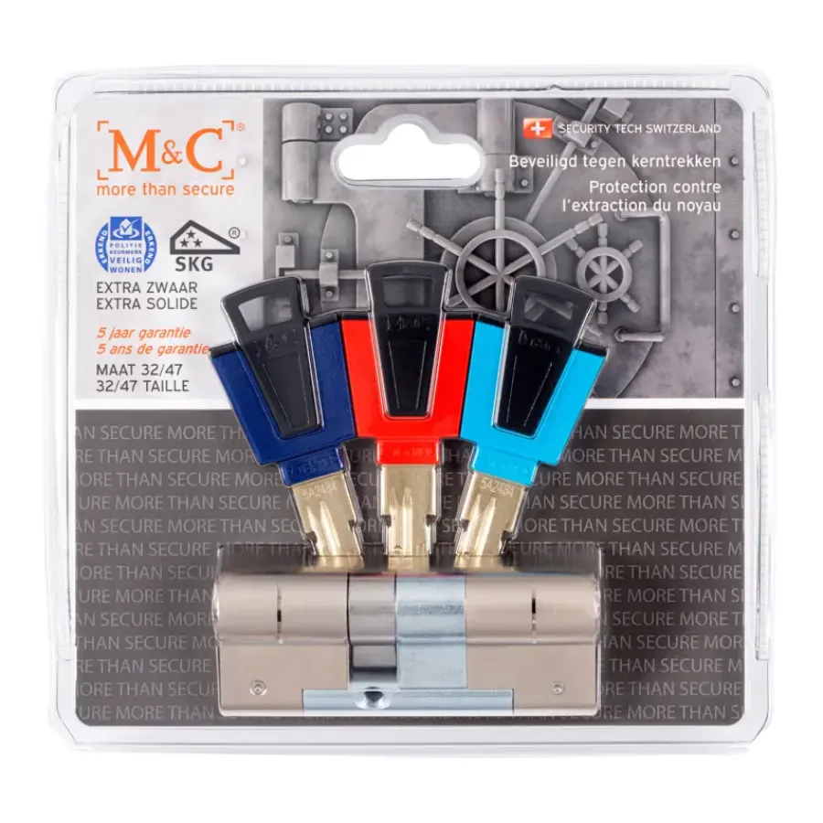 Cilinders|Cilinders > M&C veiligheidscilinder 32/47 mm SKG 3-sterren