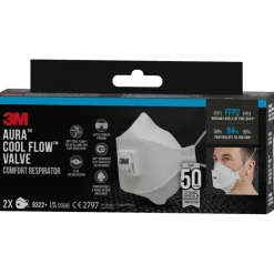 Persoonlijke Bescherming > 3M fijn stof masker vouwbaar met uitademventiel 9322C2 2 stuks