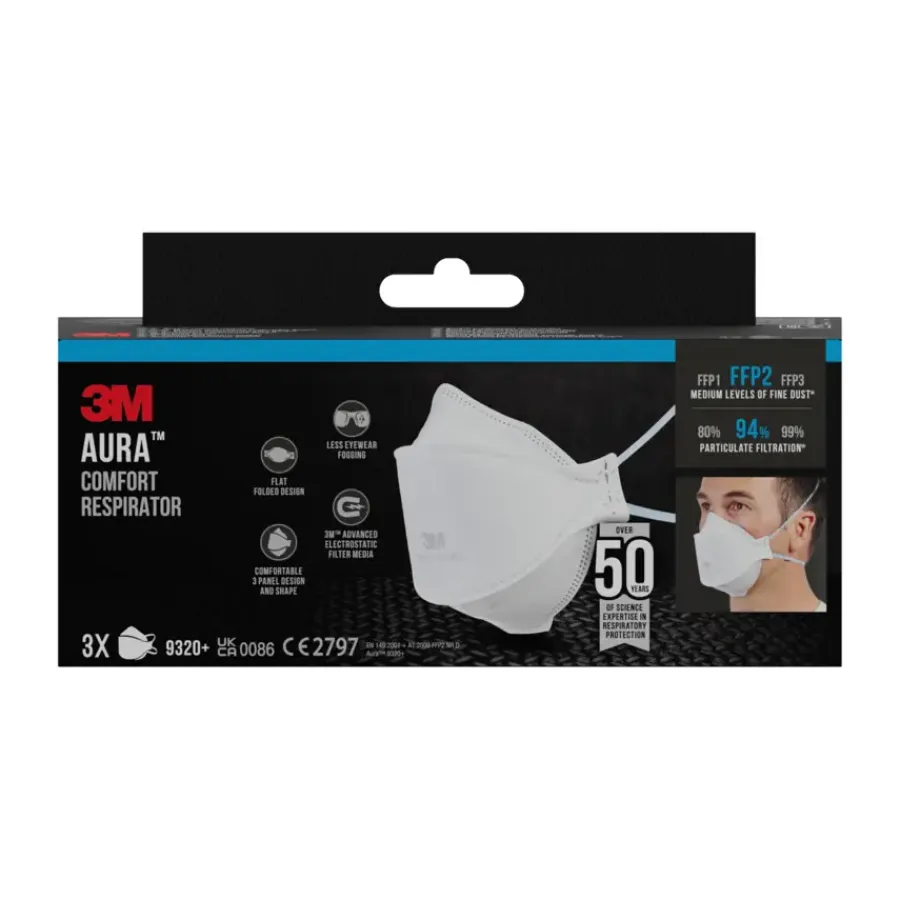 Persoonlijke Bescherming > 3M stofmasker 9320+ Aura Comfort (3 stuks)