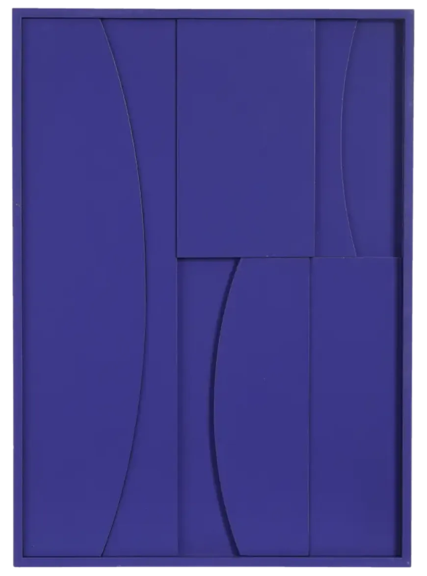 Muurdecoratie donker blauw FSC 100% - l50xb70xh2,5cm