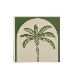 Muurdecoratie palmboom groen - l12xb12xh1,5cm