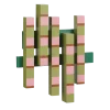 Muurdecoratie roze FSC 100% - l48xb48,5xh8cm