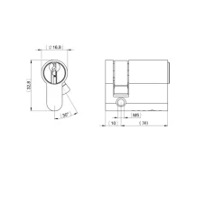 Cilinders|Cilinders > Nemef cilinder enkel voor berging- en garagedeuren van 38-42 mm