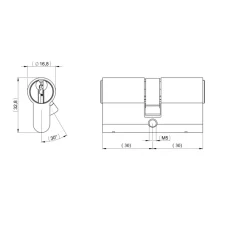 Cilinders|Cilinders > Nemef profielcilinder messing met technisch patent voor originele sleutels - voor deuren van 38-42 mm