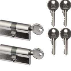 Cilinders|Cilinders > Nemef profielcilinder nikkel 30/30 mm gelijksluitend (2 stuks)