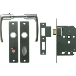 Deursloten|Cilinders > Nemef 1200 serie slotset badkamerslot/wc-slot inclusief beslag Doorn 50mm PC 63mm