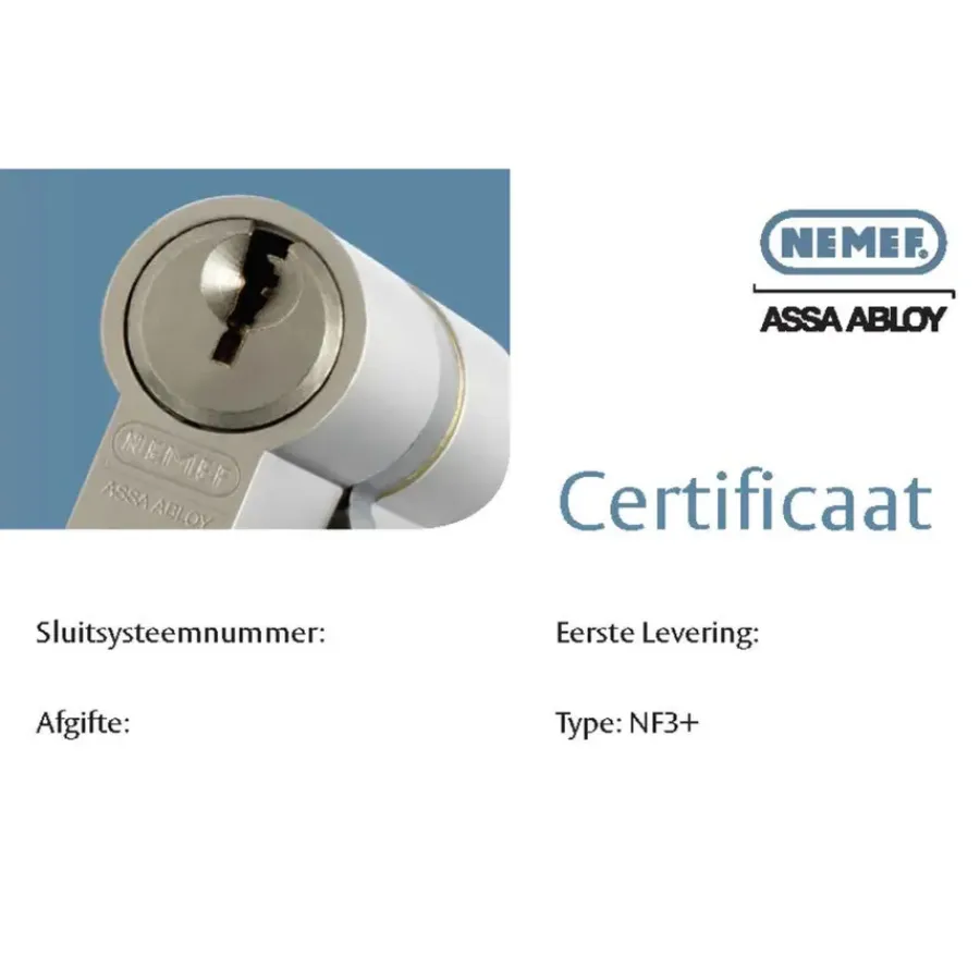 Cilinders|Cilinders > Nemef veiligheidscilinder NF3+ 30/30 mm SKG 3-sterren gelijksluitend (3 stuks)