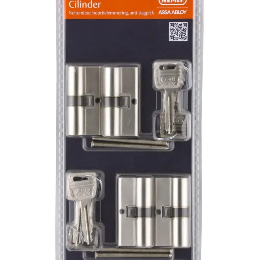 Cilinders|Cilinders > Nemef veiligheidscilinder NF2 30/30 mm SKG 2-sterren gelijksluitend (4 stuks)