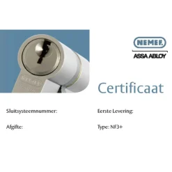Cilinders|Cilinders > Nemef veiligheidscilinder NF3+ 30/30 mm SKG 3-sterren gelijksluitend (4 stuks)