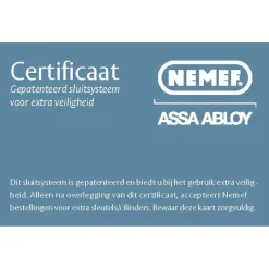 Cilinders|Cilinders > Nemef veiligheidscilinder NF3+ 30/30 mm SKG 3-sterren gelijksluitend (4 stuks)