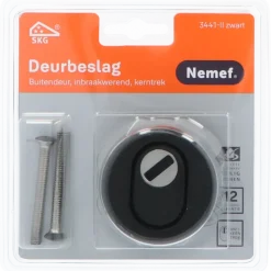 Deurbeslag Buitendeur|Deurbeslag Buiten > Nemef veiligheidsrozet 3441-II zwart rond 60mm SKG***