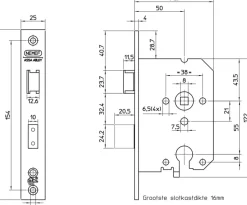 Deursloten|Cilinders > Nemef veiligheidsslot SKG 2-sterren buitendeur Doorn 50mm PC 55mm
