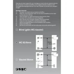 Deurbeslag Binnendeur|Deurklinken > Novidade deurkrukset Hera ovaal schild met vrij-bezet sluiting 63/8 mm RVS