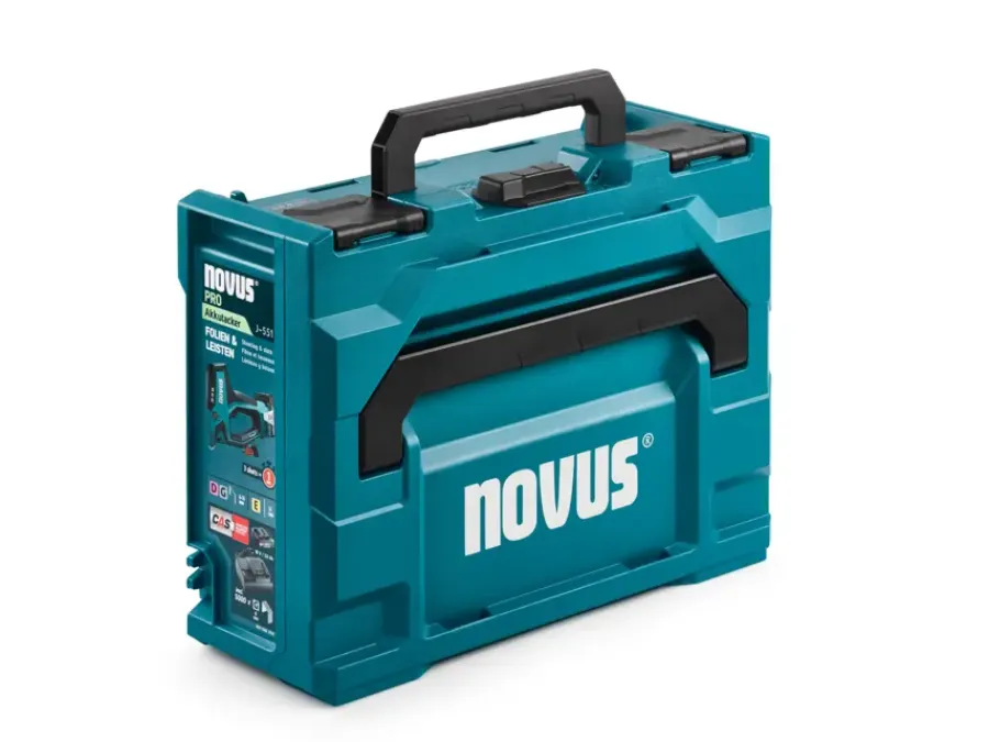 Tackers > Novus 18V tacker J-551 systembox incl. 2.0Ah accu + oplader en draadnieten