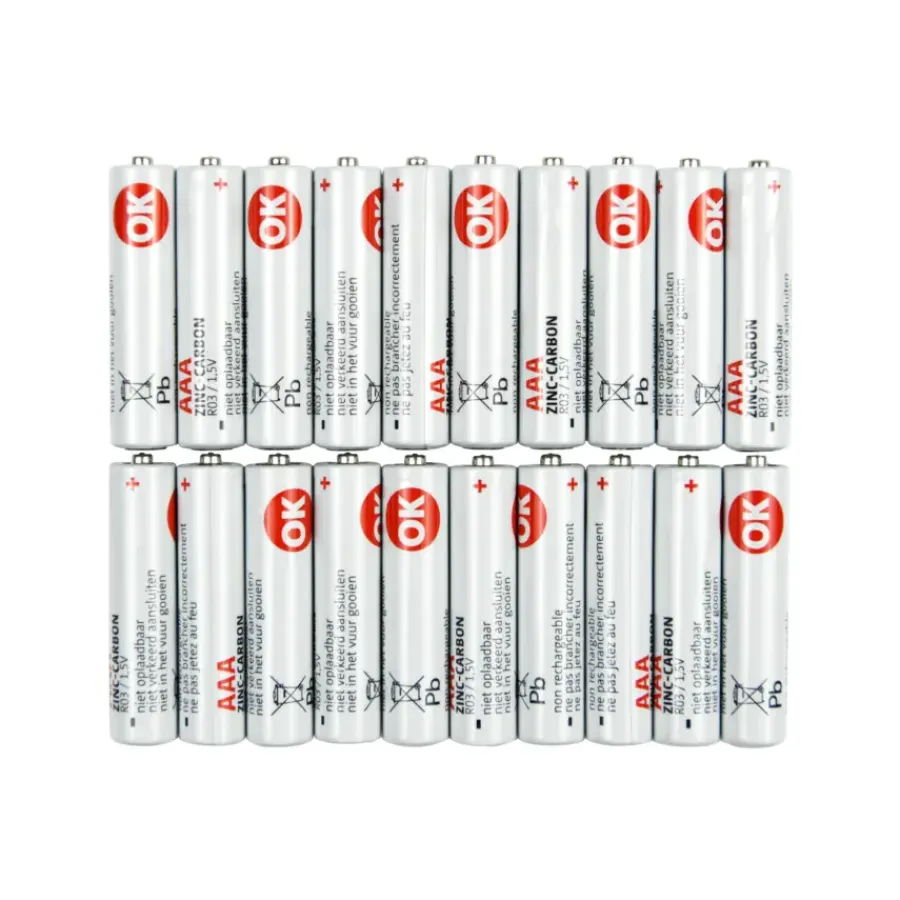 Batterijen > OK Batterij Zinc AAA 20 stuks