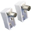 Audio & Video Accessoires > OK Coax stekkerset male/female wit