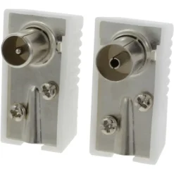 Audio & Video Accessoires > OK Coax stekkerset male/female wit